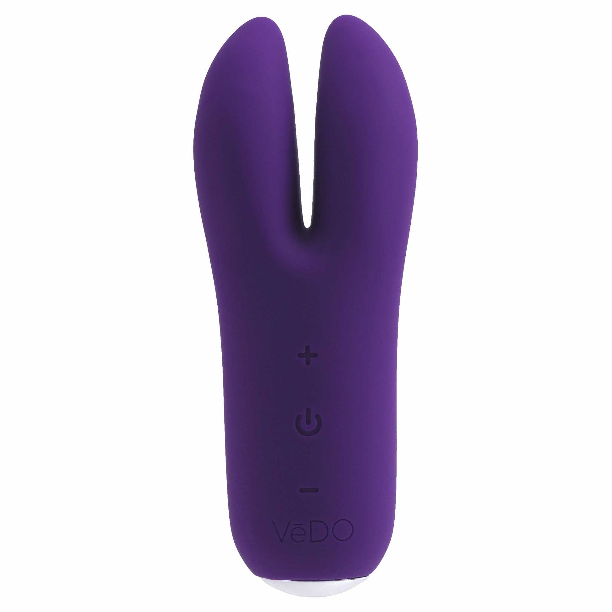 front view of the vedo kitti rechargeable 4.5" dual vibe savvi-f0913 deep purple