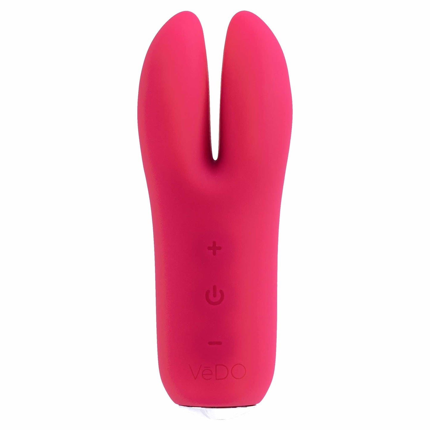 front view of the vedo kitti rechargeable 4.5" dual vibe savvi-f0913 foxy pink