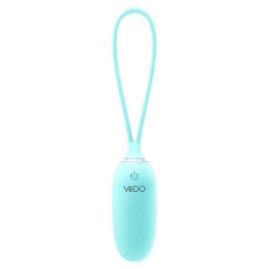 front view of the vedo kiwi rechargeable silicone insertable bullet vibrator savvi-b0613 blue