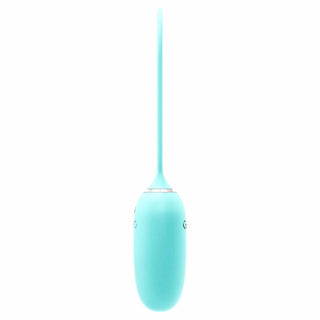 side view of the vedo kiwi rechargeable silicone insertable bullet vibrator savvi-b0613 blue