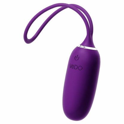 angled view of the vedo kiwi rechargeable silicone insertable bullet vibrator savvi-b0613 purple