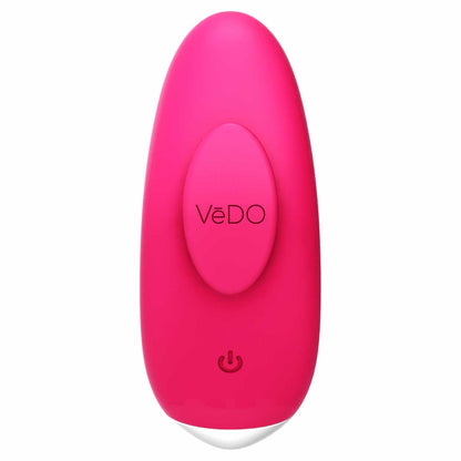 front view of the vedo niki rechargeable panty vibrator vibe savvi-p1609 pink