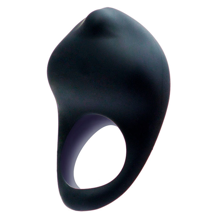 whole view of the vedo roq rechargeable ring vibrating cock savvi-r0508 just black