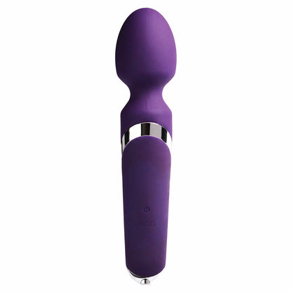 whole view of the vedo wanda rechargeable 9.5" wand vibrator savvi-w0109 deep purple