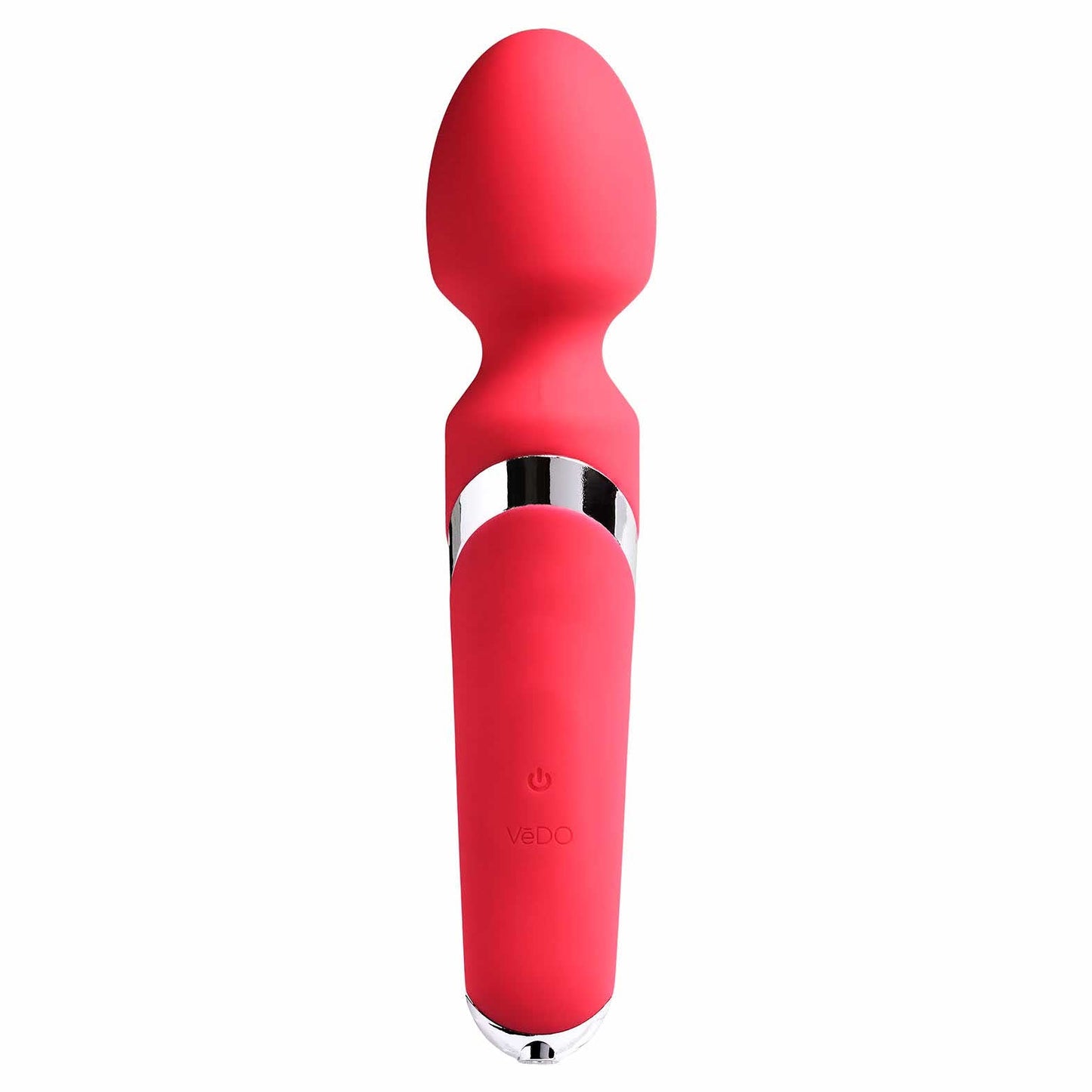 whole view of the vedo wanda rechargeable 9.5" wand vibrator savvi-w0109 foxy pink