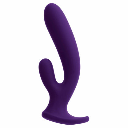 side view of the vedo wild rechargeable 6.7" dual vibe savvi-p1813 deep purple