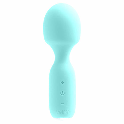 front view of the vedo wini rechargeable 5.75" mini wand savvi-w0208 turquoise