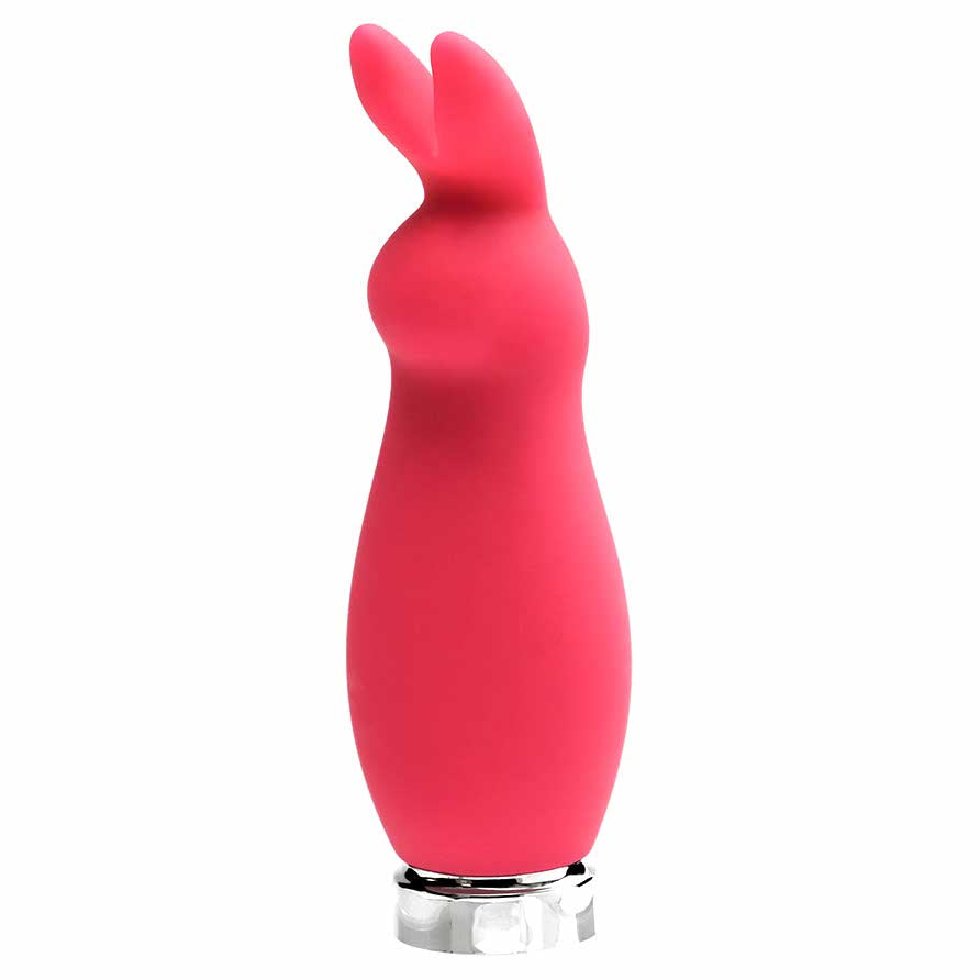 whole view of the vedo crazzy bunny rechargeable bullet mini vibrator savbu-0501 pink