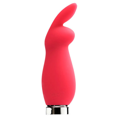 side view of the vedo crazzy bunny rechargeable bullet mini vibrator savbu-0501 pink