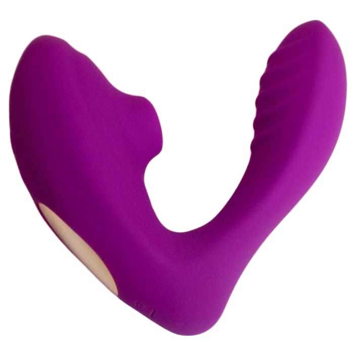 whole view of the voodoo beso plus air pulse suction vibrator purple