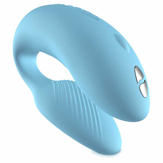 whole view of the we-vibe chorus couples remote control vibrator vibe wvsnw6sg5 blue