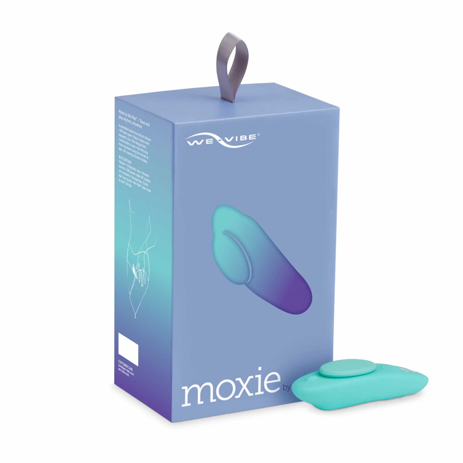 packaging of the we-vibe moxie wearable panty vibrator vibe wvsnxmsg5 aqua