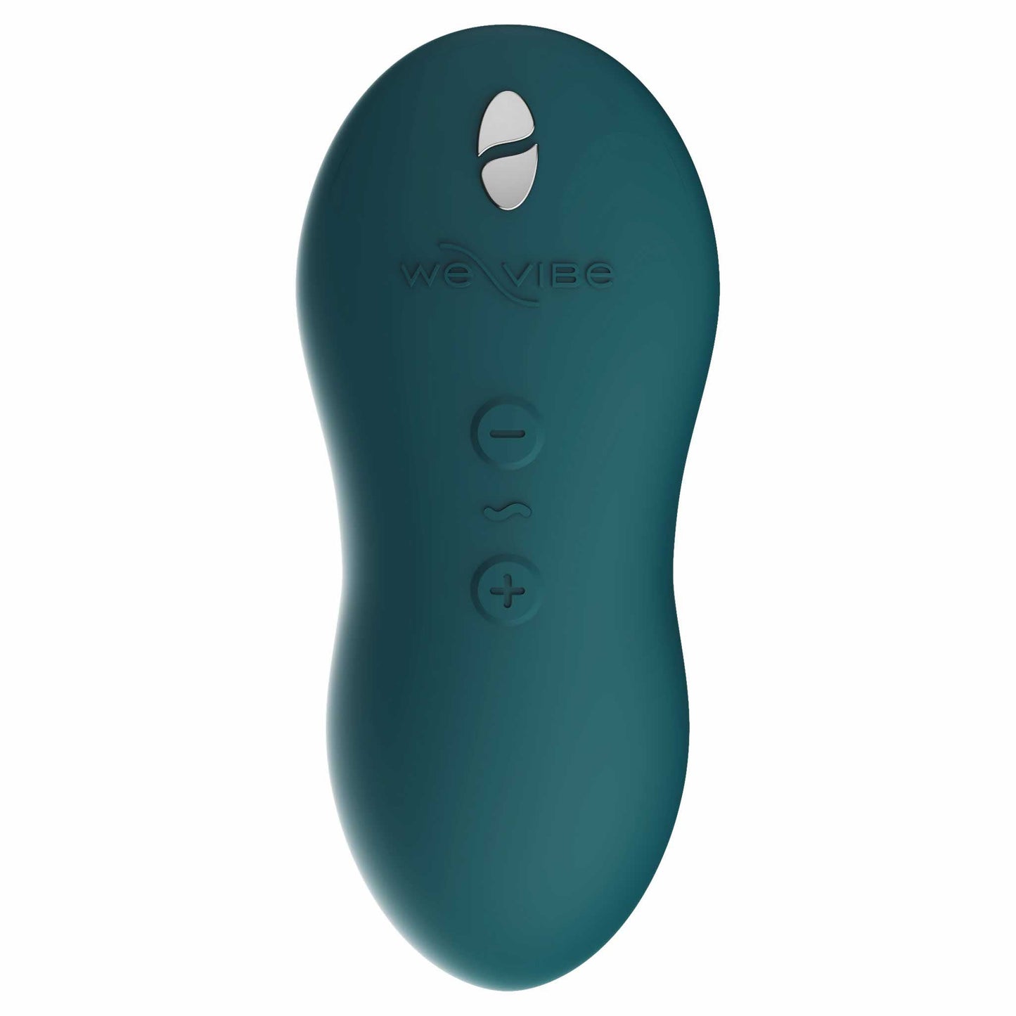 close-up of buttons on the we-vibe touch x powerful mini massager wvsntcsg6 green velvet