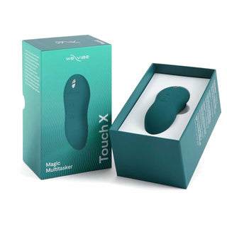 open box of the we-vibe touch x powerful mini massager wvsntcsg6 green velvet