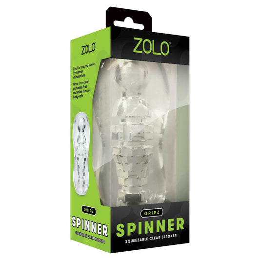 ZOLO Gripz Spinner Squeezable Clear Stroker