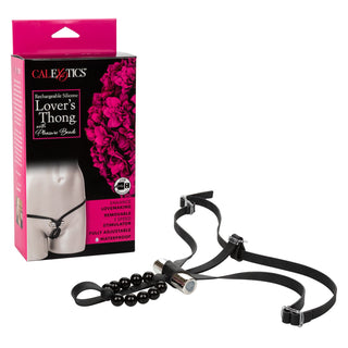 Rechargeable Silicone Lover's Thong with Pleasure Beads