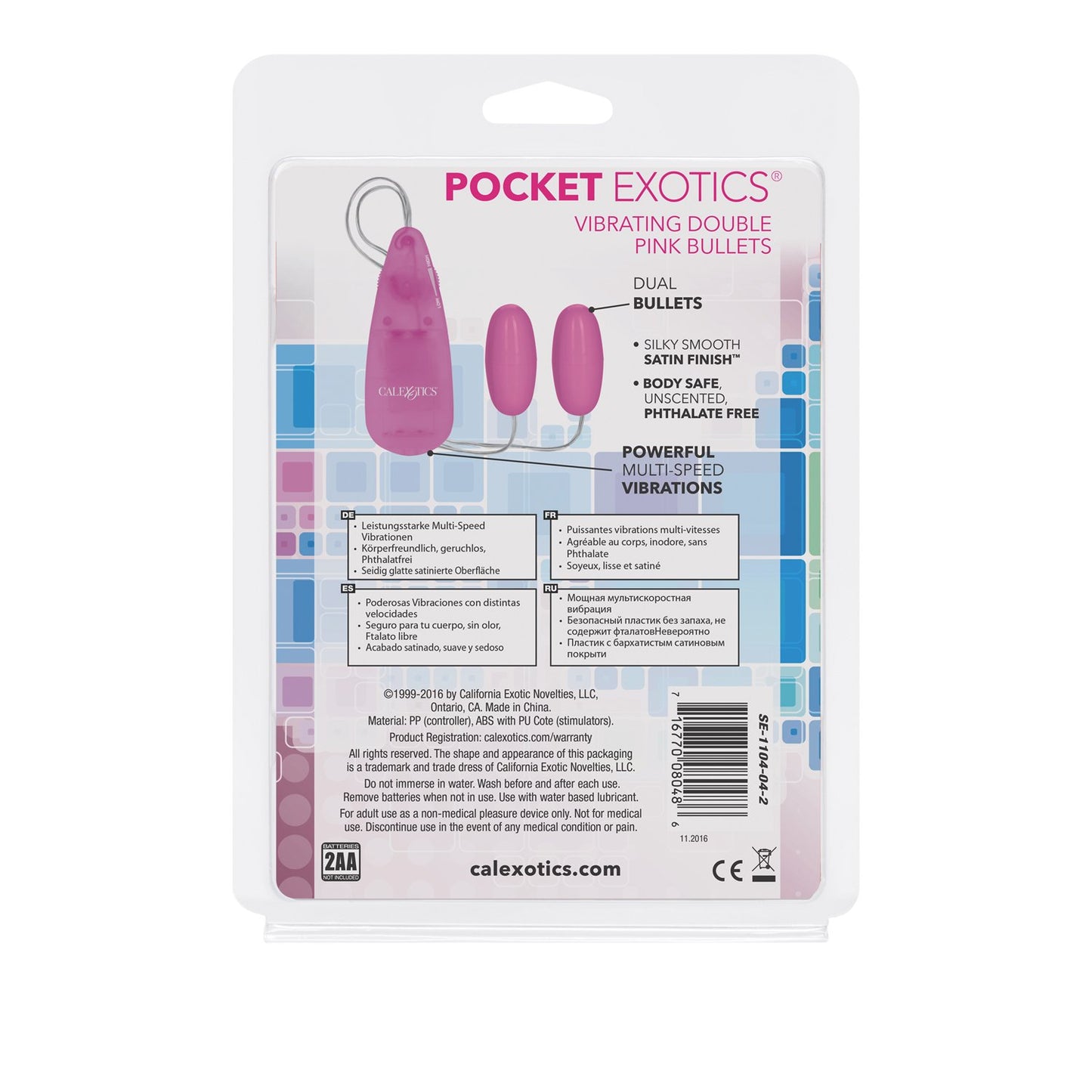 Pocket Exotics Vibrating Double Pink Bullets