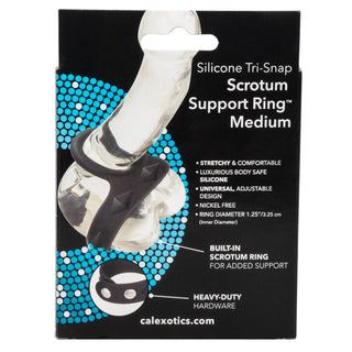 Silicone Tri-Snap Scrotum Support Ring - Medium