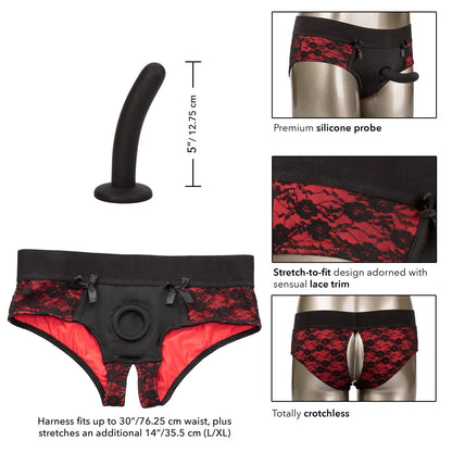 Scandal® Crotchless Pegging Panty Set - L/XL