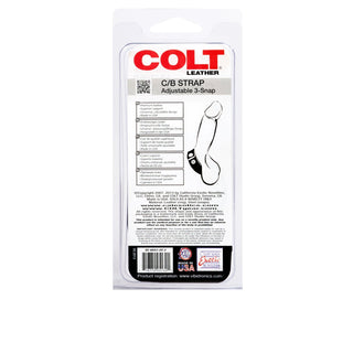 COLT Leather C/B Strap Adjustable 3-Snap